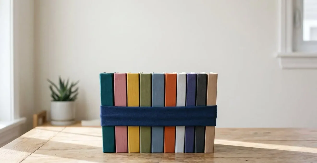 Serre-tête posé sur une pile de livres pour étirement progressif